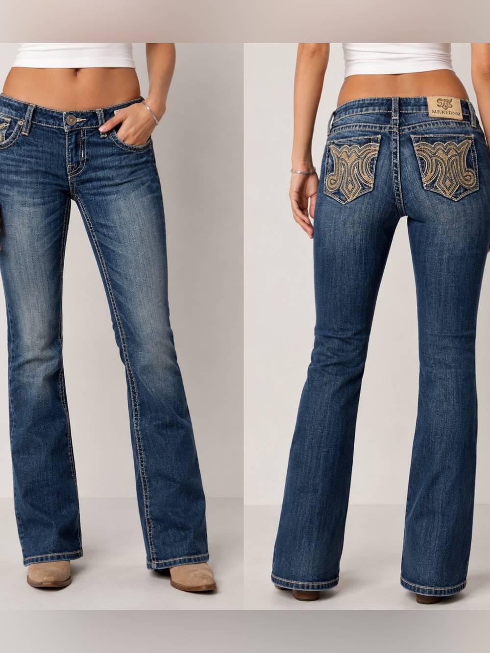 🔥 Mek Denim Palila Skinny Jeans Women’s 26x32 Dark Wash Embroidered Pocket 🔥